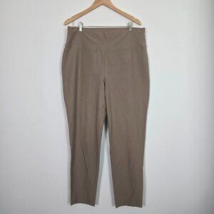 Eileen Fisher System Stretch Crepe Slim Ankle Pants Cobblestone Sz XL Minimalist
